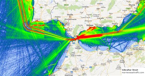Gibraltar Strait Ship Traffic Tracker Marine Vessel Traffic