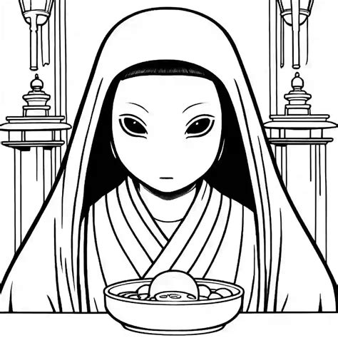 No Face Spirited Away Printable Coloring Book Pages For Kids