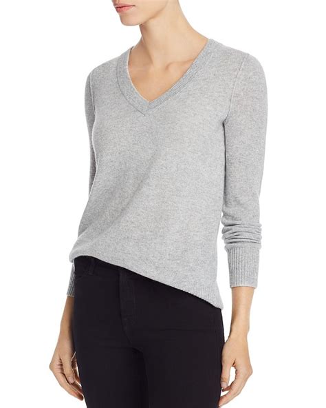 Aqua Cashmere V Neck Cashmere Sweater 100 Exclusive In Light Gray