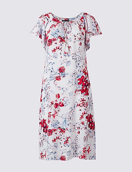 Marks and spencer dress size 16 | smart occasion wedding cruise races. M&s Collection Floral Print Frill Sleeve Swing Midi Dress ...