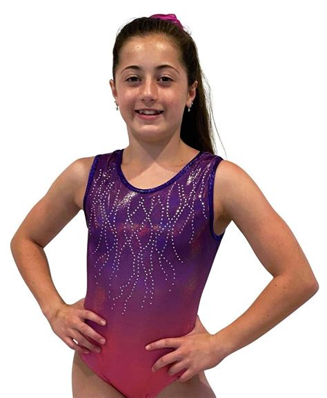 Lil Fox Gymnastics Leotards For Girls Ombre Galaxy Shiny Foil Dance