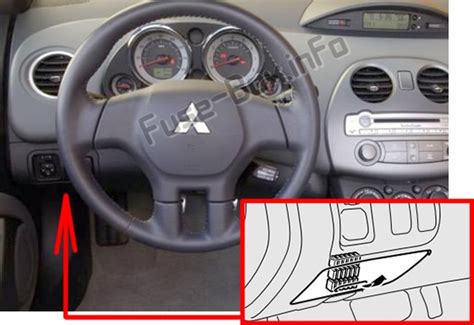 The video above shows how to replace blown fuses in the interior fuse box of your 2006 mitsubishi eclipse in addition to the fuse panel diagram location. Fuse Box Diagram Mitsubishi Eclipse (4G; 2006-2012)