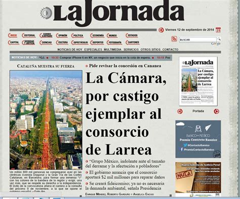 El Periódico De Izquierdas La Jornada Dedica Casi Espana El Mundo