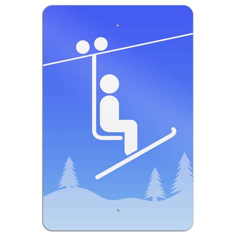 Skiing Ski Lift Symbol In Snow Home Business Office Sign Ebay