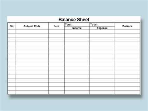 Excel Of Simple Balance Sheetxlsx Wps Free Templates