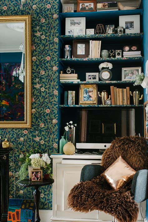 Dark Maximalist Blue Living Room Eclectic Cosy Lily Sawyer Photo Blue
