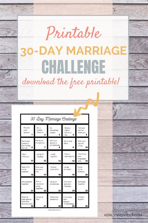 30 Day Marriage Challenge Intentional Living
