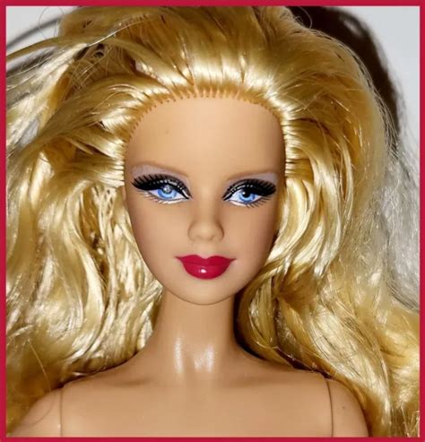 Nude Model Muse Barbie Mackie Face Mold Blonde Hair Blue Eyes Pink Lips 2798 Picclick