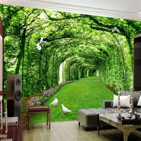 Buy Custom Photo Wallpaper For Walls 3 D Green Forest