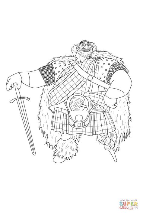 Fergus Is Holding His Great Sword For Support Coloring Page Free