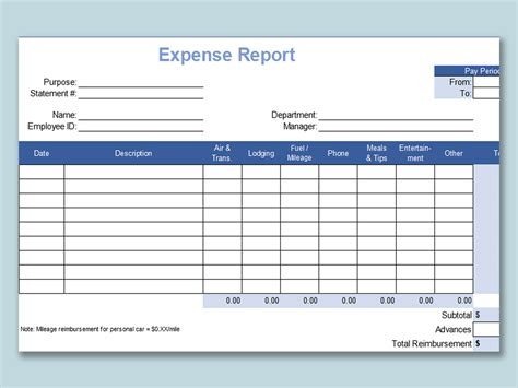 Excel Of Travel Expense Reportxlsx Wps Free Templates