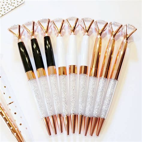 Diamond Pen Rose Gold Pen Crystal Pen Bridesmaid T Wedding Etsy