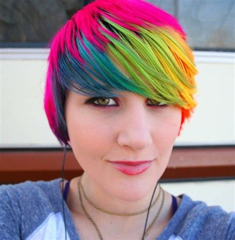 Rainbow Hair Short Rainbow Hair Custom Colored Hair Extreme Hair