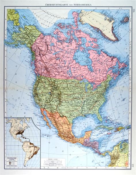 Nordamerika Karte Übersichtskarte Von Nordamerika Mit