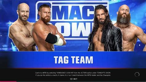 Smackdown Wwe 2k20 Cesaro And Murphy Vs Seth Rollins And Tommaso Ciampa