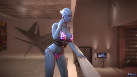 Mass Effect 3 Asari In Andersons Apts Bikini By Sedemsto On Deviantart