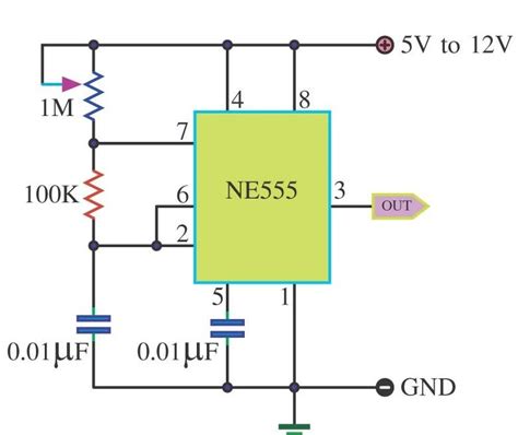 Pulse Generator Using 555 Ic Electrocircuit