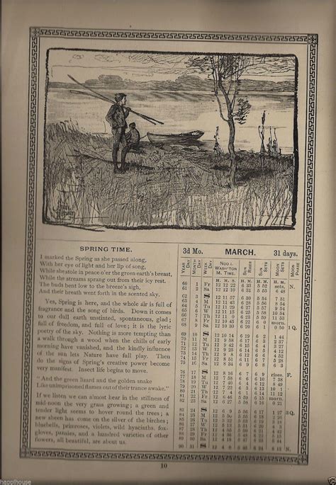 4 1889 Home Almanac Calendar Illustrated Home Insurance Co New York