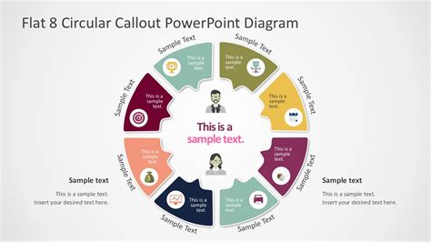 Flat 8 Circular Callout Powerpoint Diagram