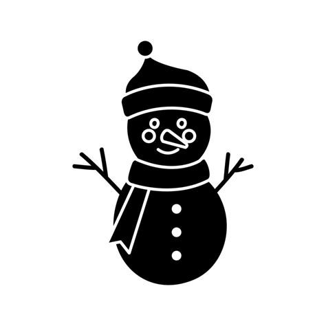 Silhouette Of Snowman Character Merry Christmas 3298771 Vector Art At