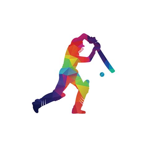 Batsman Playing Cricket Cricket Competition Logo Stylized Cricketer