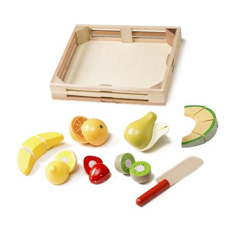 Melissa And Doug Cutting Fruit Set Wooden Play Food Kitchen Accessory