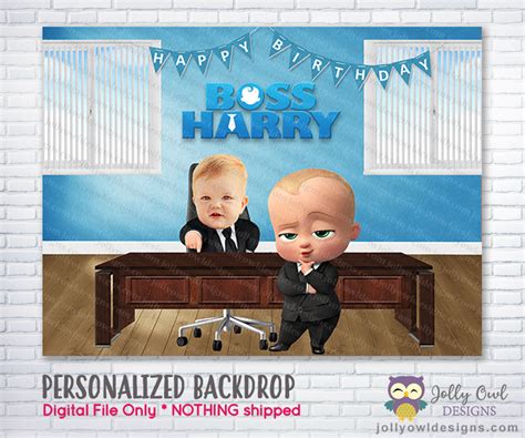 Boss Baby Birthday Party Personalized Backdrop Banner Poster Digit