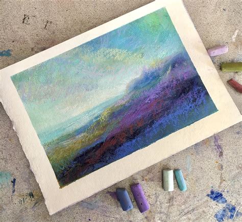 The Vibrancy Of Pastels Over A More Subdued Acrylic Painting Can Make