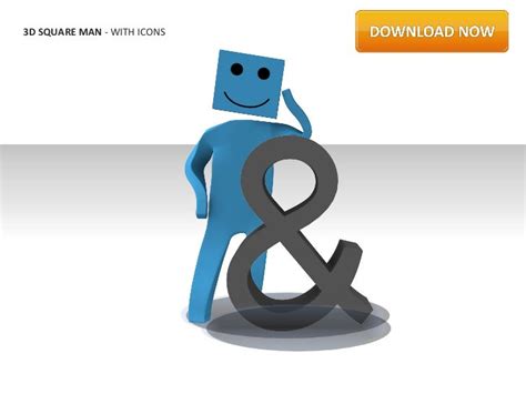 3d Square Man With Icons By Slideshop