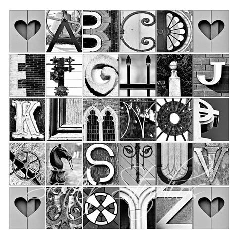 Alphabet Print Abcs Photo Letter Art From Architectural Etsy Letter