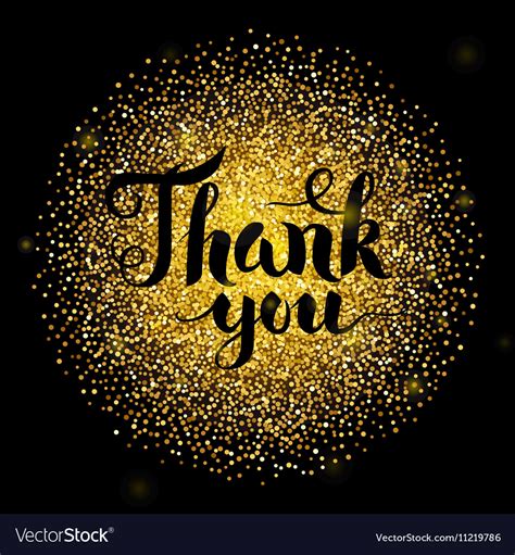 Thank You Lettering Over Gold Royalty Free Vector Image
