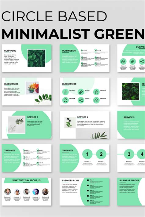Circle Based Minimalist Green Presentation Powerpoint