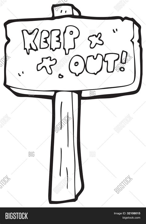 Cartoon Keep Out Sign Image And Photo Free Trial Bigstock