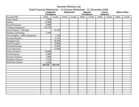 Printable Accounting Spreadsheet Db Excel Com