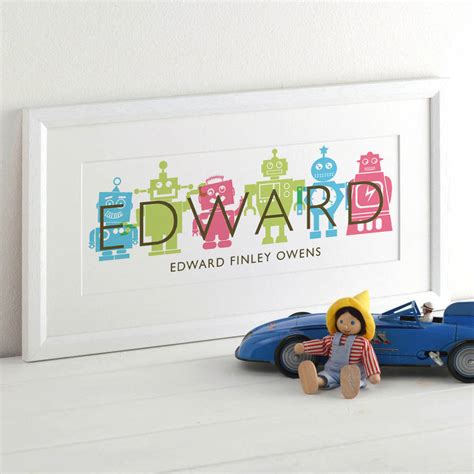 Childrens Robot Name Print By Letterfest