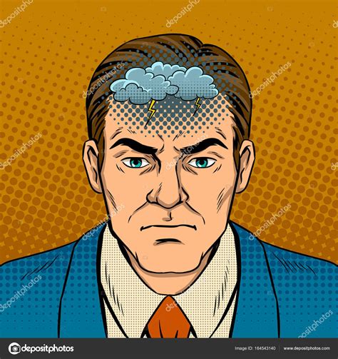 Guy With Bad Mood Pop Art Vector Illustration Stock Vector Image By