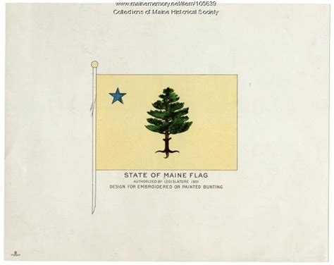 State Of Maine Flag Design 1901 Maine Memory Network