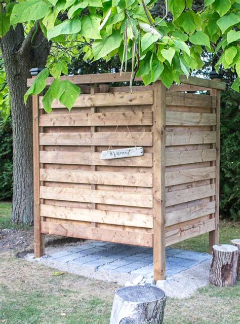 Choose a diy bathroom vanity plan that suits your style and fits your existing bathroom. DIY Outdoor Shower Enclosure Plans with VIDEO! - Sustain My Craft Habit