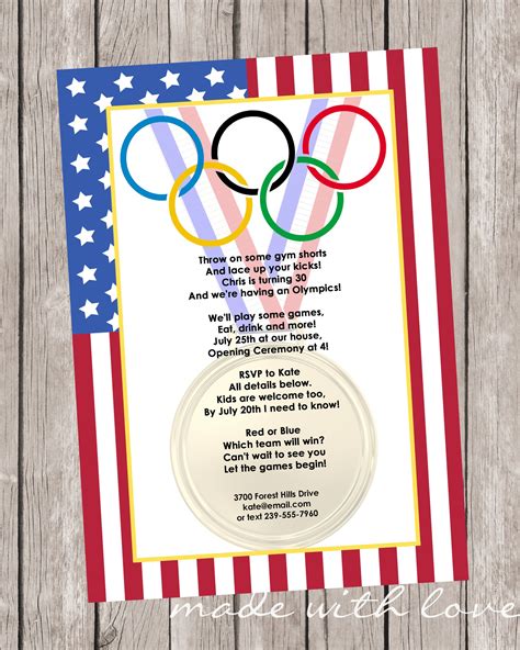 Olympic Games A Party Invitation Personalized And Printable Etsy