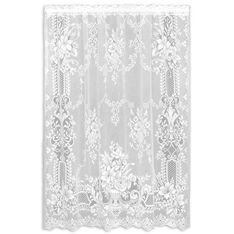 Heritage Lace Kensington White Lace Curtain Panel 60 In W X 63 In L 8325w 6063 The Home Depot