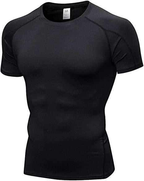 Mens Tight Short Sleeved T Shirt Fitness Running Training