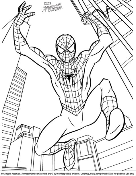 Spider Man coloring picture to print - Coloring Library