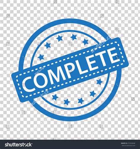 Complete Blue Stamp Icon Stock Vector 672034048 - Shutterstock