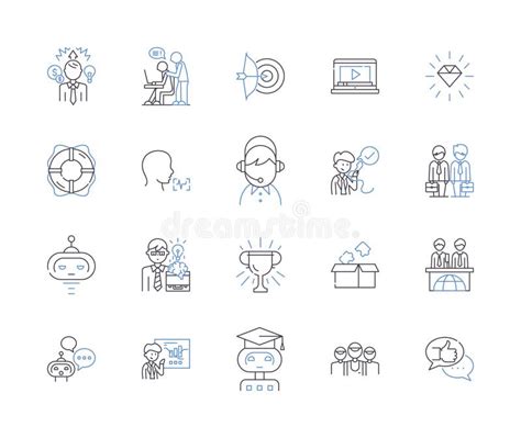 Career Growth Outline Icons Collection Career Growth Progression