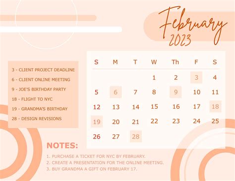 Incredible Free 2023 Calendar Template Ideas February Calendar 2023