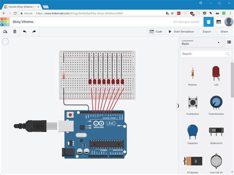 Connecting An Arduino To A Breadboard To Light Up Leds Using Tinkercad