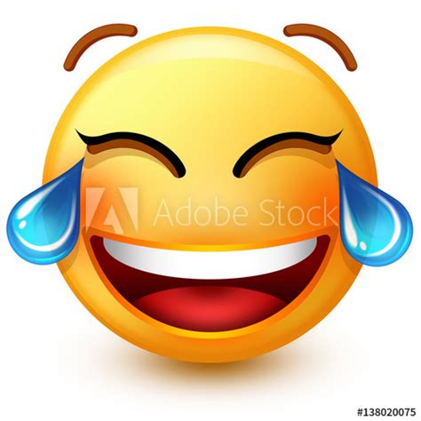 Cute Laughing Face Emoticon Or 3d Smiley Emoji Laughing