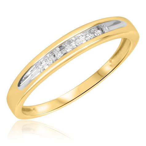 14 Ct T W Diamond Trio Matching Wedding Ring Set 10k Yellow Gold In 24k Gold Wedding Bands 