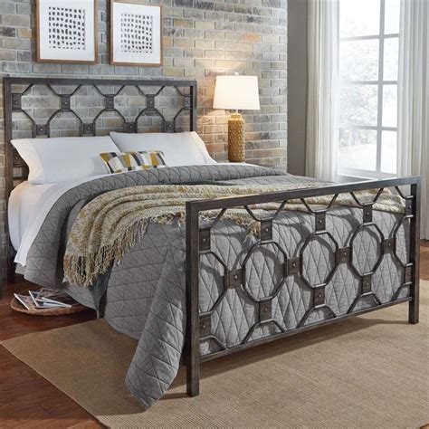 Baxter Rustic Brass Queen Bed Frame Fashion Bed Group Spindle Spindle