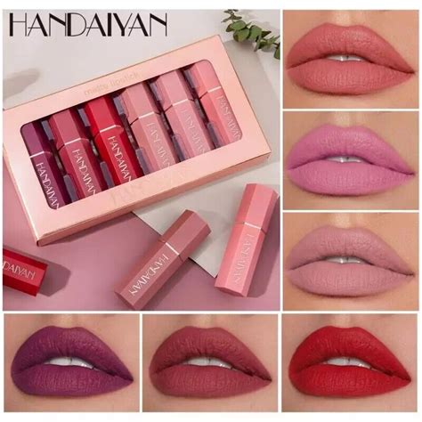 HANDAIYAN 6pcs Set Lipstick Gift Matte Velvet Lip Stick Long Lasting